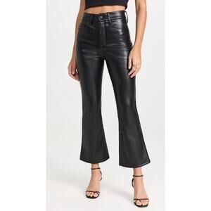 Good American 'Good Legs' Black Crop Mini Bootcut Denim Jeans Size 8